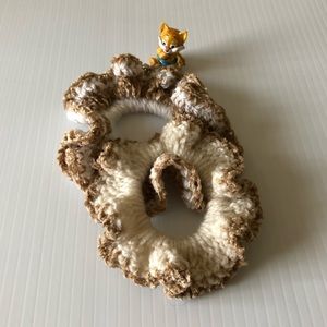 Crochet (2) hair ties, Handmade bun holders